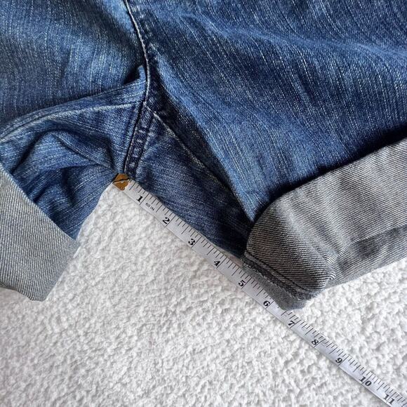 liz claiborne Shorts Women's Denim Jean Size 8 Sloan Blue Cuffed Medium Wash - Picture 6 of 9